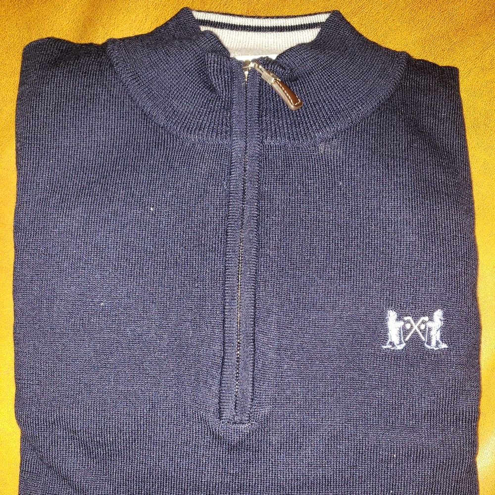MEN'S PETER MILLAR RIBBED KNIT COTTON 1/4 ZIP
